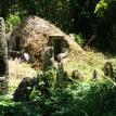 Megalith with grave stone,